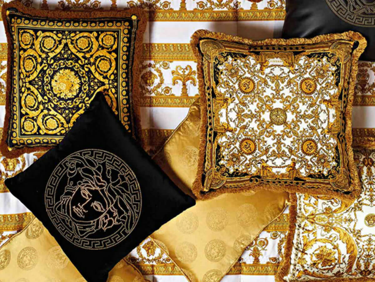 pillows made and sold by versace.