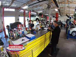 busy at work inside the wilhelm automotive shop
